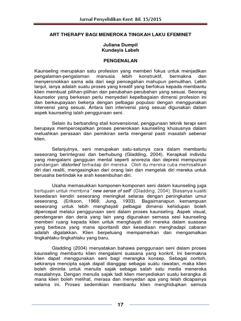 Jurnal Tgerapi Seni Pdf