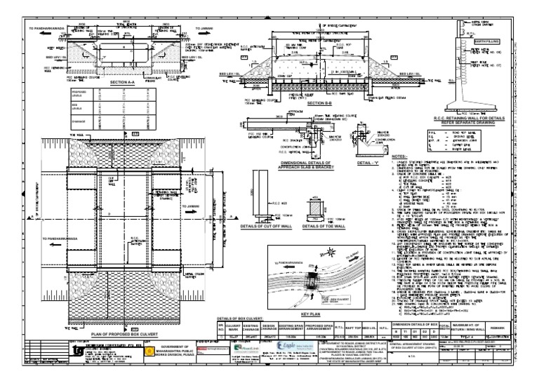 Box Culvert Plan and Details | PDF | Civil Engineering | Structural ...