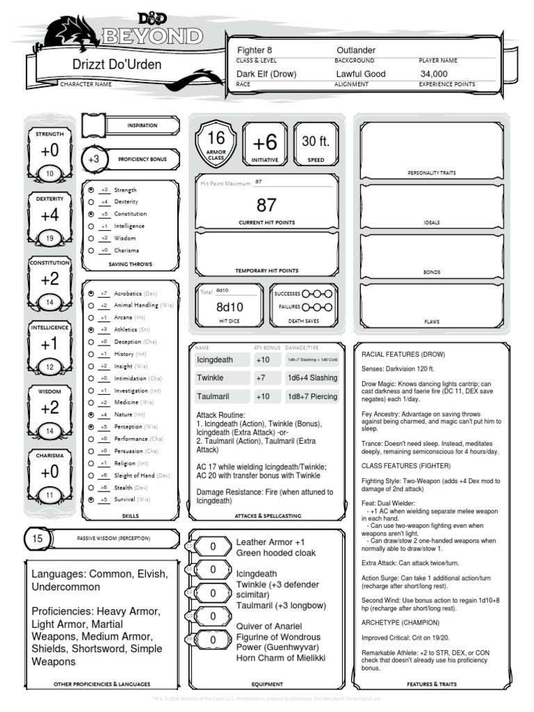 Drizzit Do Urden - 5° Edição PDF | PDF | Drizzt Do'urden | Dungeons ...