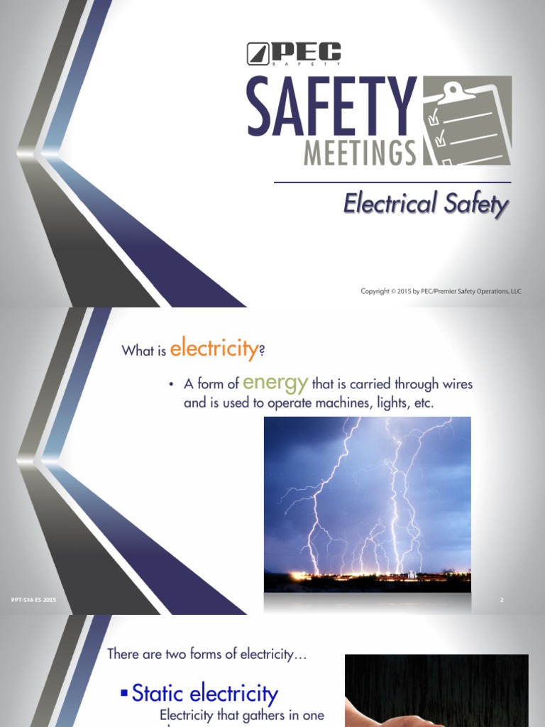 2015 04 Electrical Safety Presentation PDF Electric Current