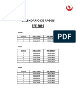 Calendario de Pagos 2019 Epe