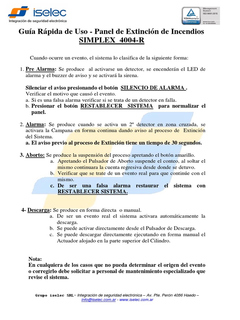 Guía Rápida Panel Simplex 4004-R | PDF | Bienes manufacturados