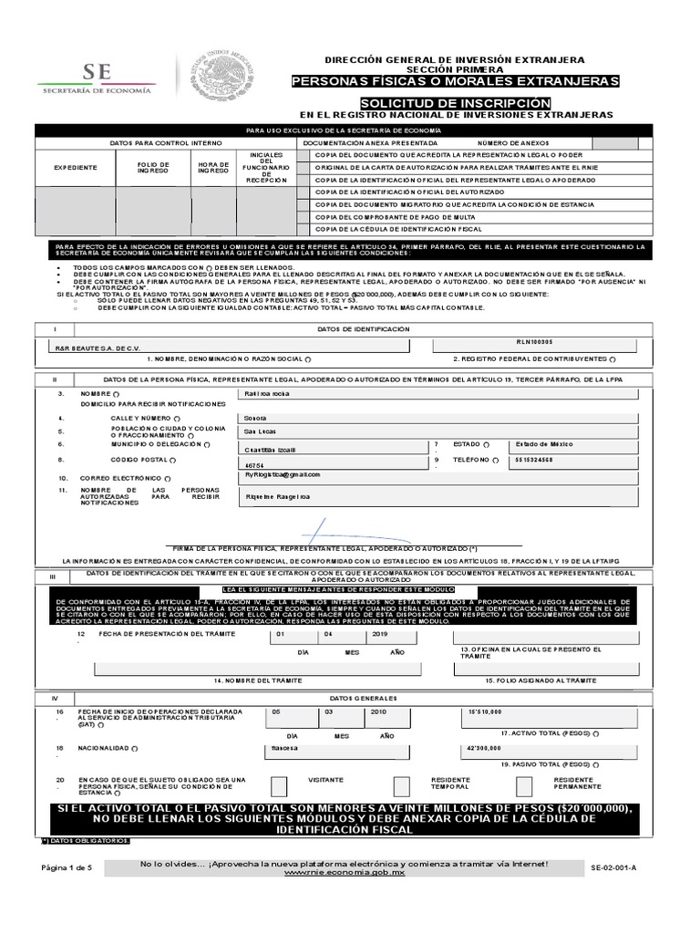 Personas Físicas O Morales Extranjeras Solicitud De