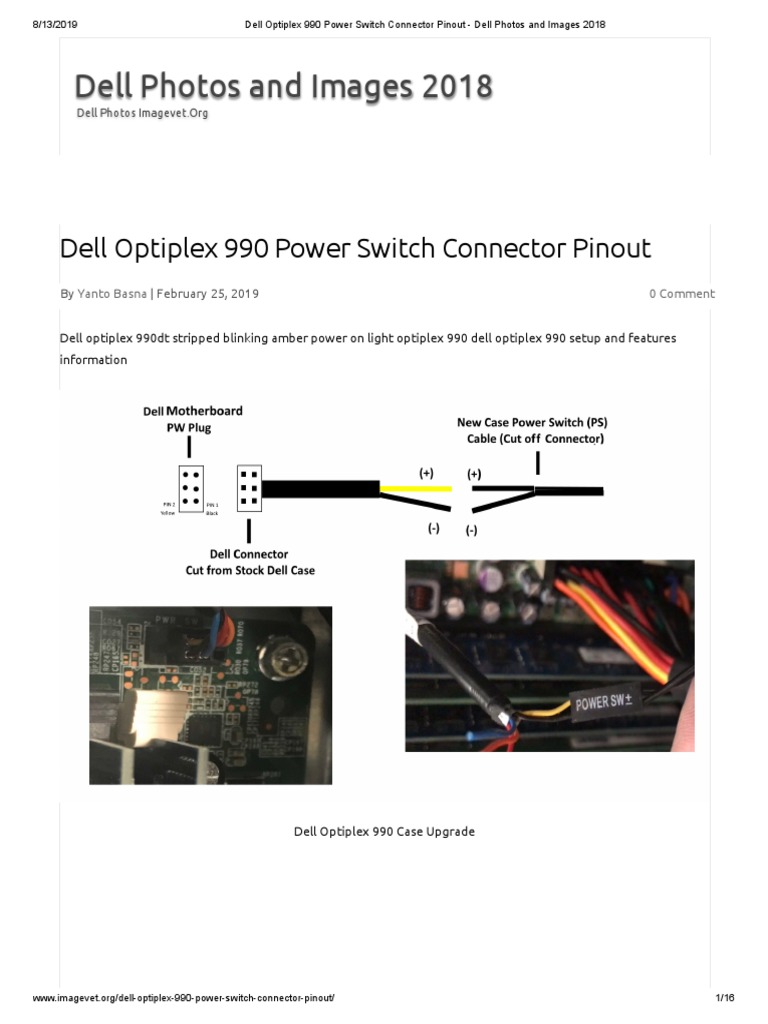 Dell Optiplex 990 Power Switch Connector Pinout - Dell Photos and Images  2018 | PDF | Dell | Electrical Connector