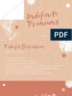 Indefinite Pronouns: Functional and Conversant English