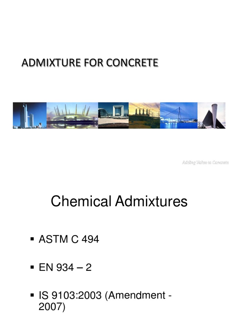 Chemical Admixtures in Concrete | PDF | Polymers | Concrete