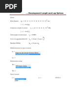 ..... Development Length and Lap Splices: Given