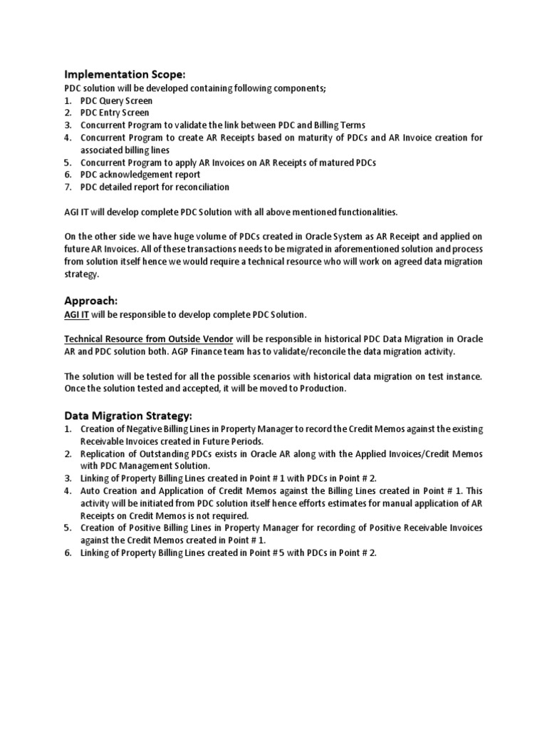 PDC Scope Document | PDF