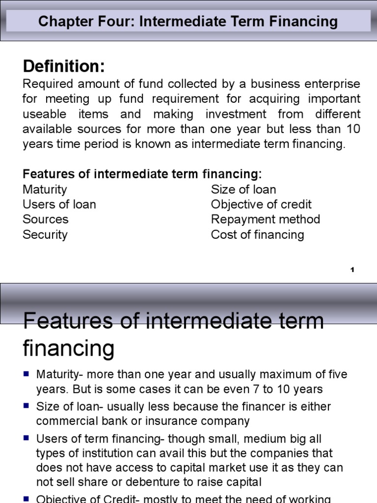 Understanding Intermediate Term Financing | PDF | Credit | Finance ...