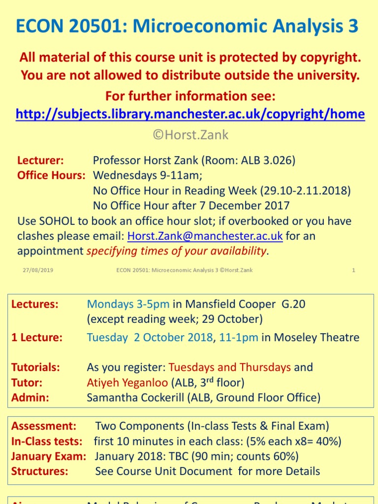 Microeconomics Lecture 1 | PDF | Welfare Economics | Supply And Demand