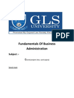 Fundamentals of Business Administration: Subject