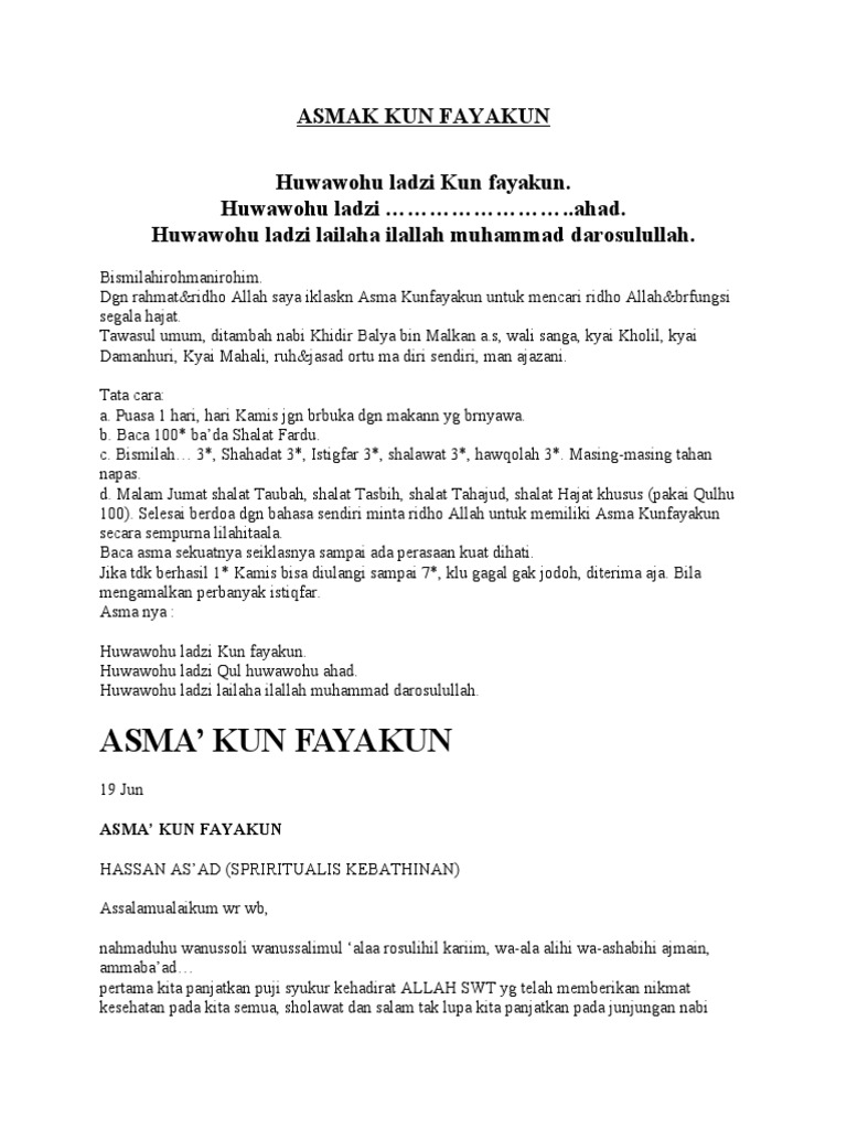 76493874 Asmak Kun Fayakun Pdf