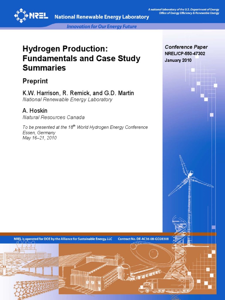 Hydrogen Production Fundamentals & Case Studies | PDF | Fuel Cell ...