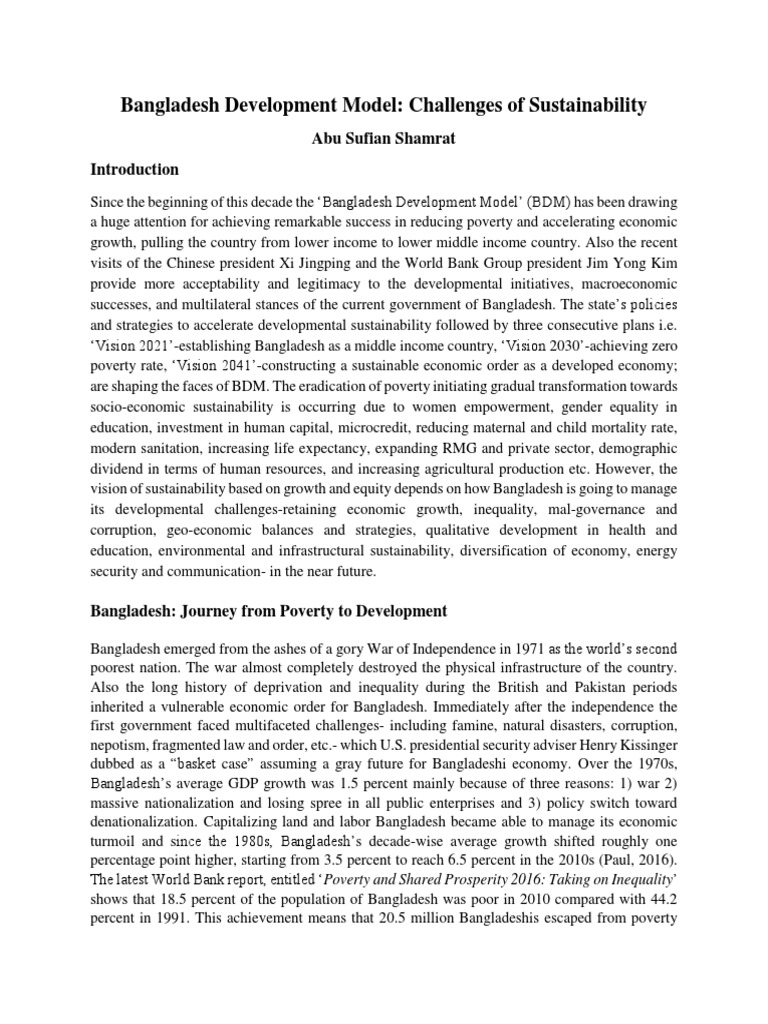 Bangladesh Development Model Insights | PDF | Economic Growth ...