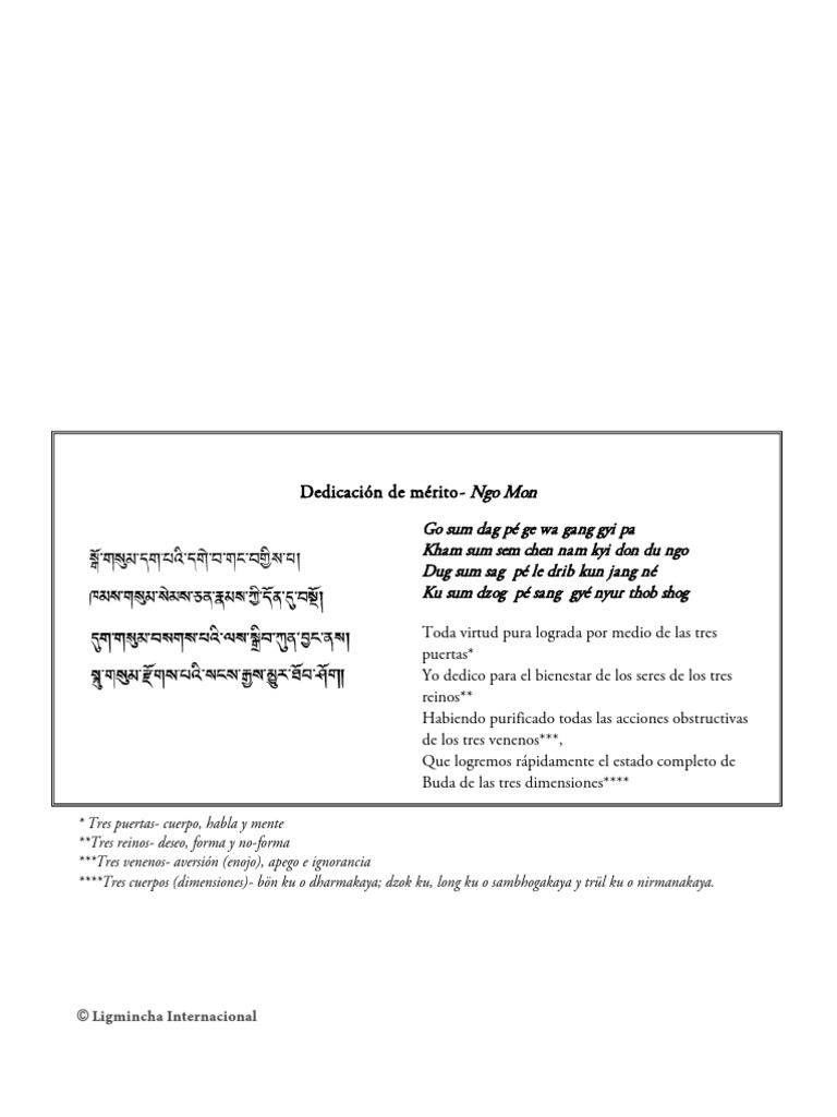 Dedicacion De Merito Ligmincha Internacional