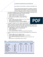 Ejercicios Sobre Conceptos Básicos de Estadística