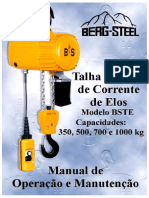 Manual de instruções para talha elétrica Berg-Steel modelo BSTE