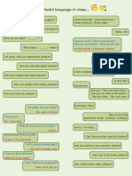 Useful Language in Class... : I 'M Fine (Good / Excellent), Thanks