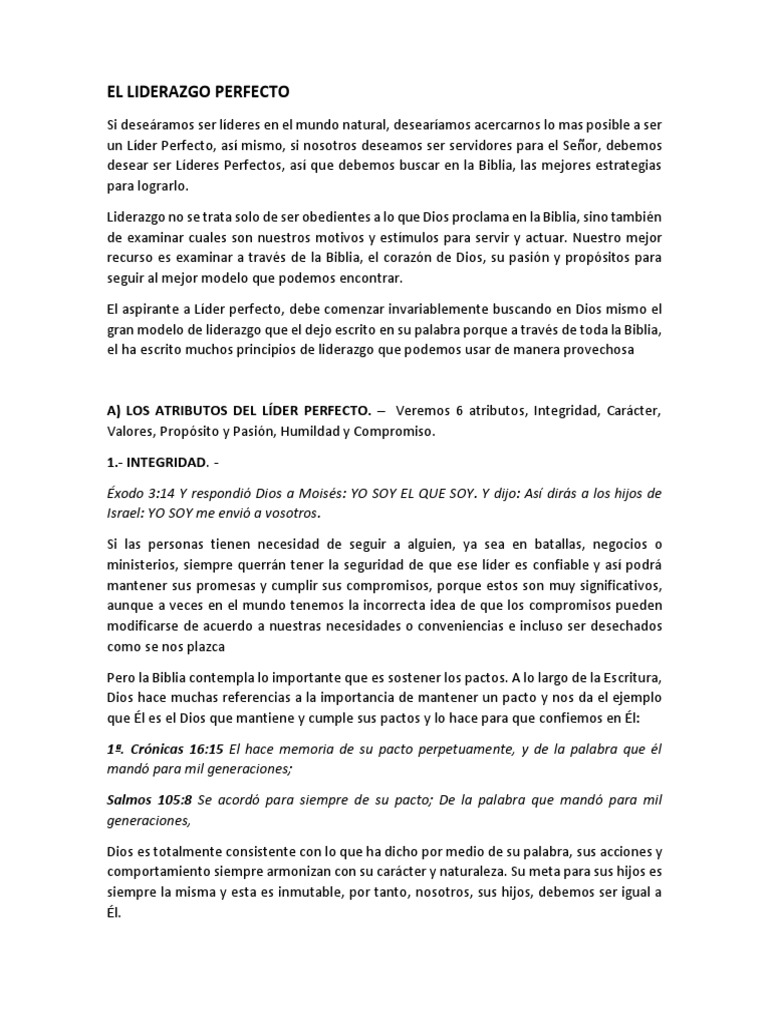 Liderazgo Perfecto a la Luz de Dios | PDF | Pablo el apóstol | Jesús
