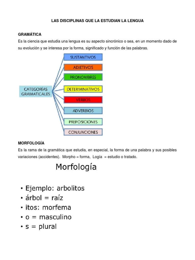 Disciplinas que Estudian la Lengua | PDF | Artes del Lenguaje y ...