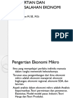 Pengertian Dan Permasalahan Ekonomi Mikro