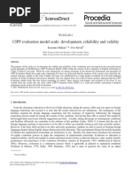 CIPP Evaluation Model Scale: Development, Reliability and Validity