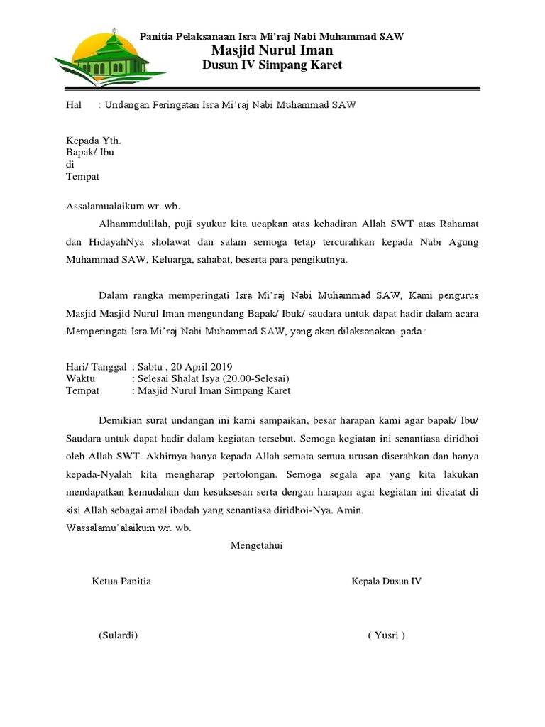 Undangan Isra Mi Raj