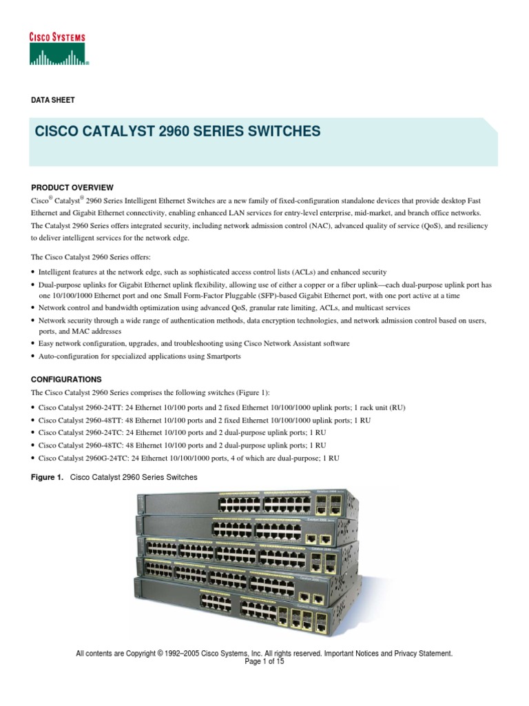 Cisco-Catalyst 2960 Series | PDF | Network Switch | Computer Network