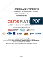 Lista de Precio DISTRIBUIDOR (Alarmas, Control de Acceso, CCTV, Automatizacion y Citofonia) AGOSTO 16.08.2019