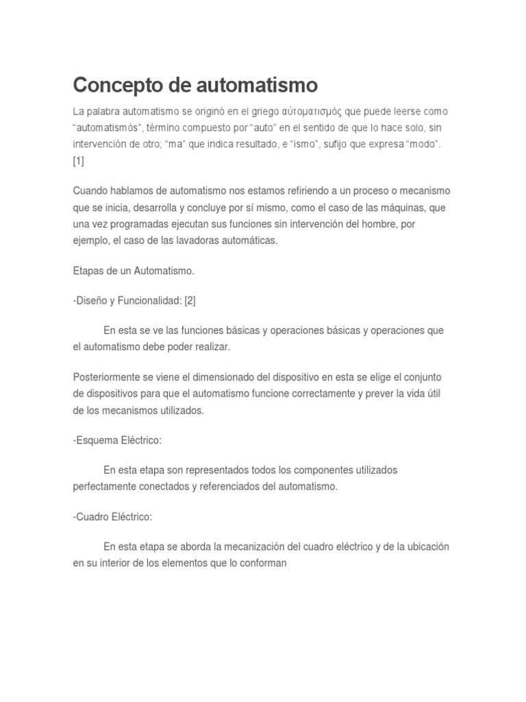 Definición y Concepto de Automatismo | PDF