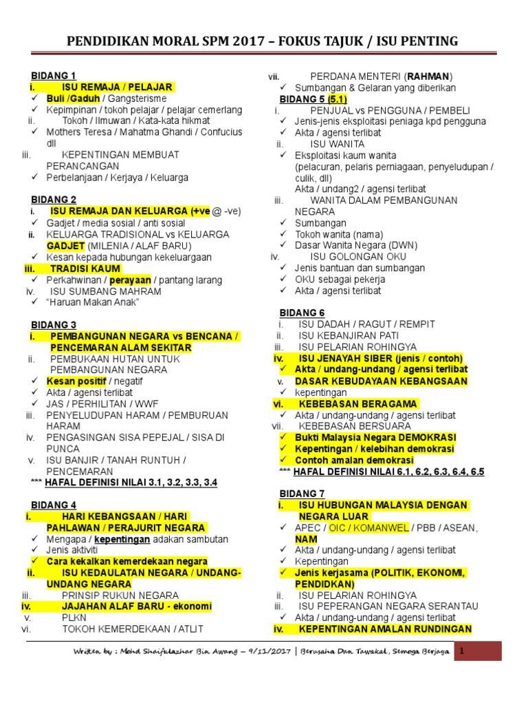 Fokus Isu Penting Pend Moral Spm 2017 Pdf