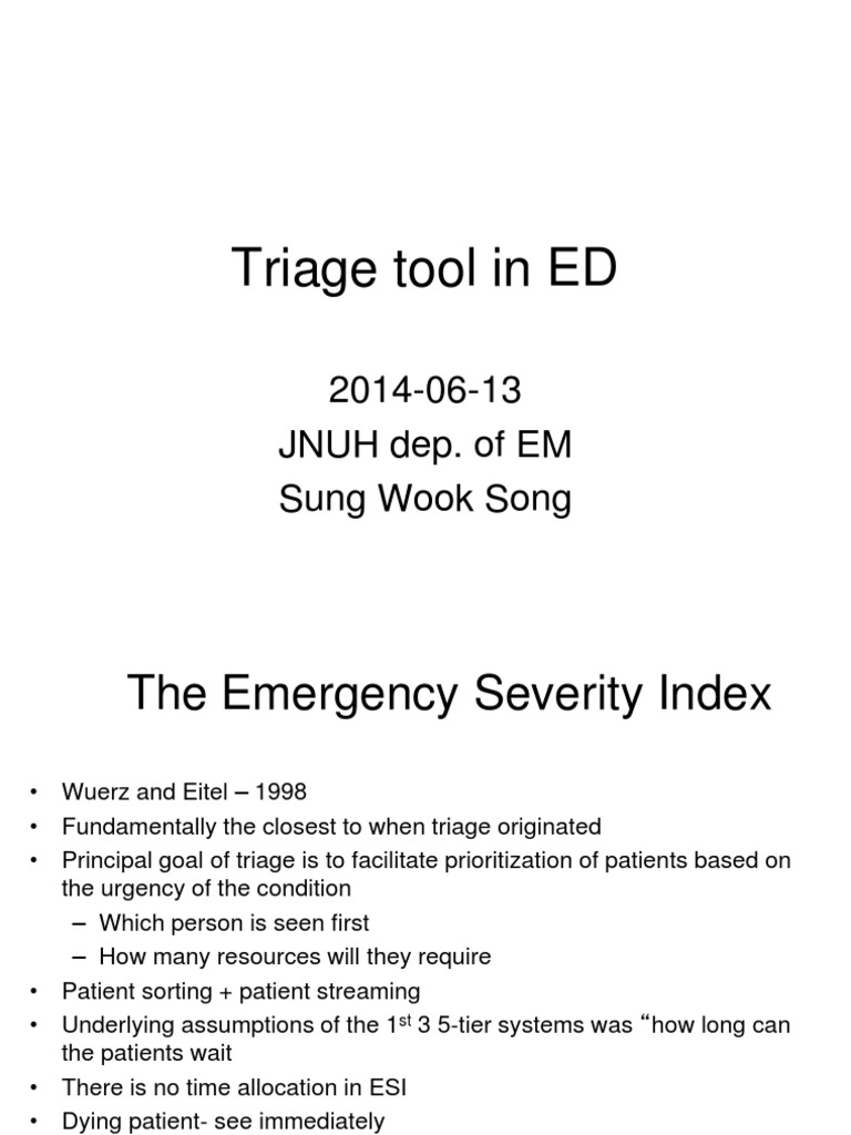 ESI Triage Levels in Emergency Care | PDF | Wellness