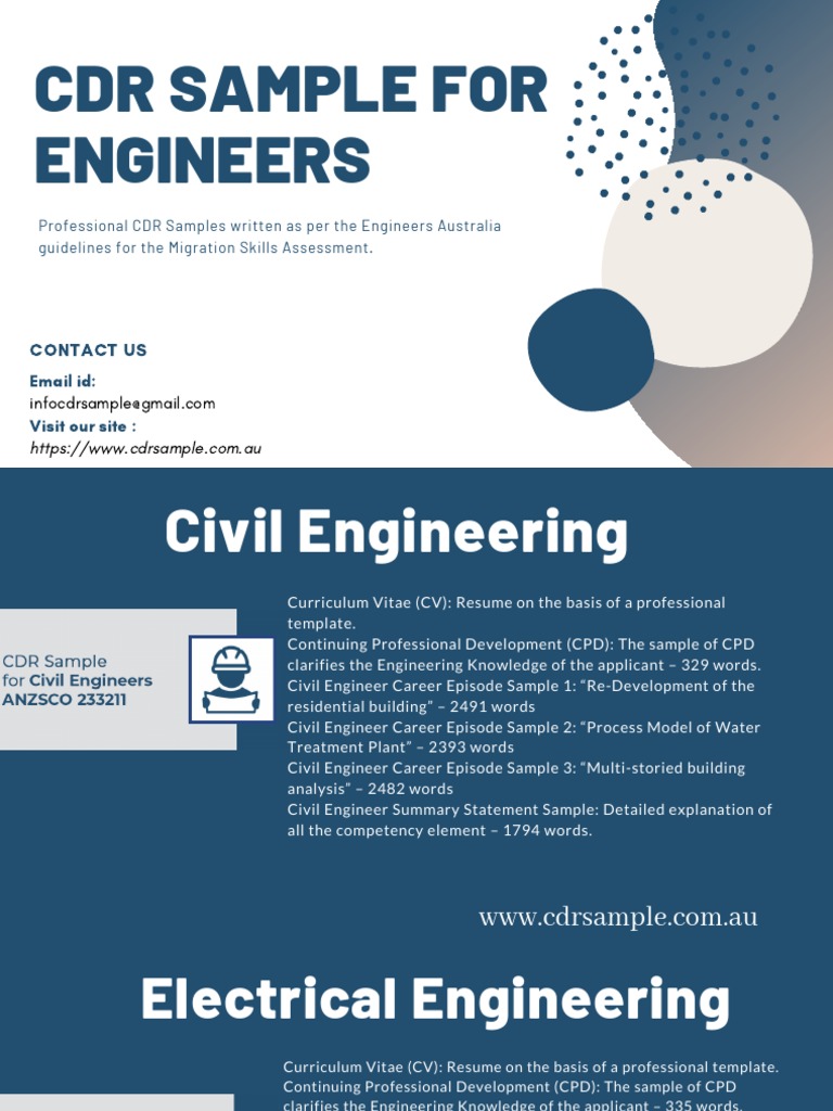 CDR Sample For Engineers | PDF | Engineer | Engineering