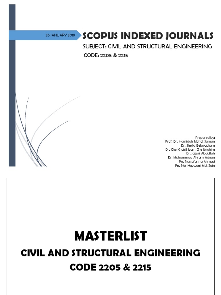 Scopus Indexed Journals Download Free Pdf Civil Engineering Elsevier