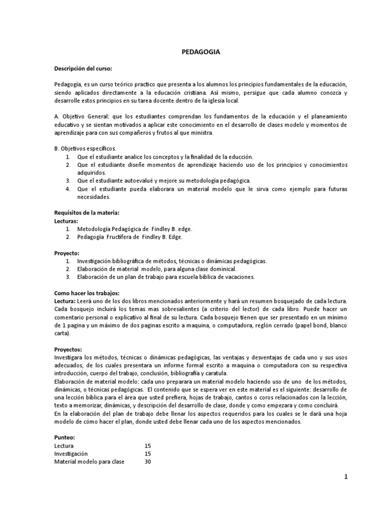 Fundamentos de la Educación Cristiana | PDF | Plan de estudios ...