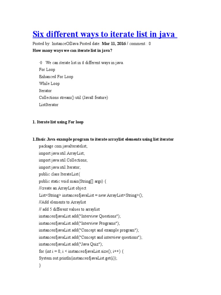 6 Ways To Use Itreator Classes | PDF | Control Flow | Software