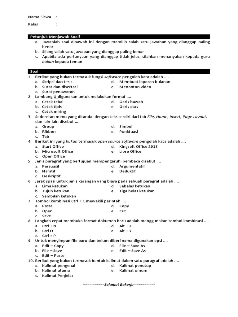 Soal Pre Post Test Pdf