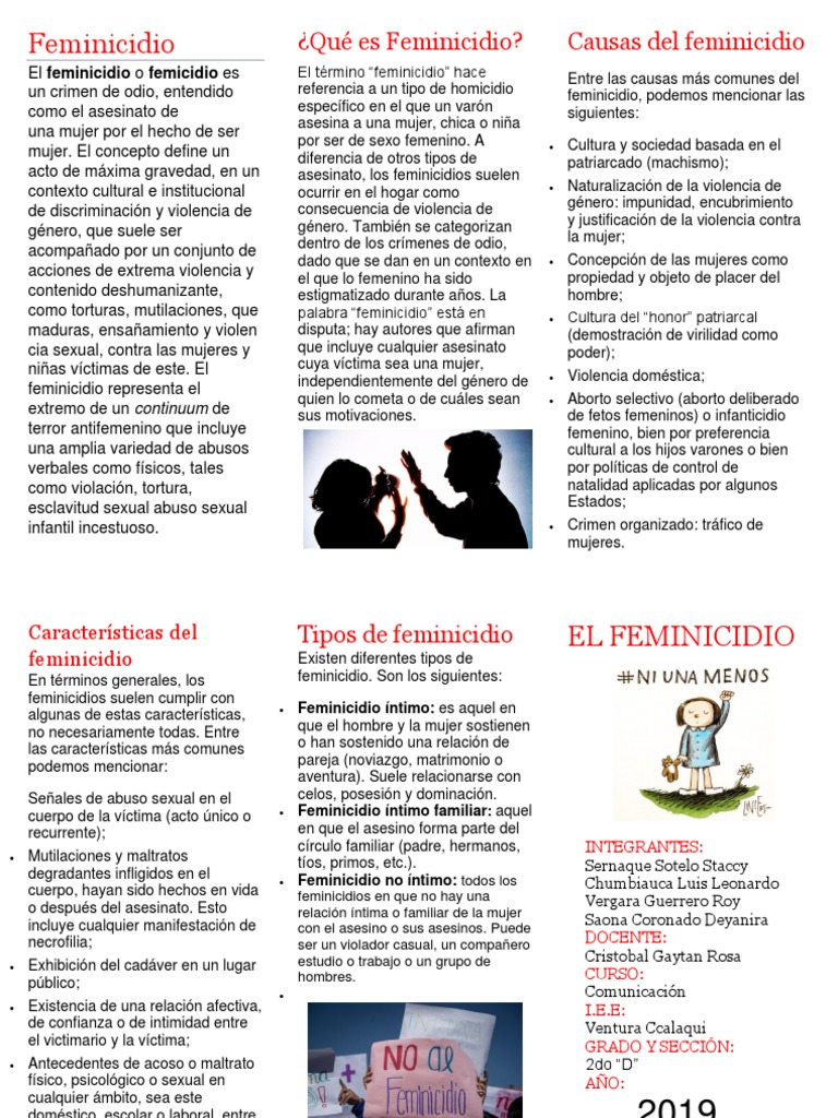 Características del feminicidio | PDF | La violencia contra las mujeres ...