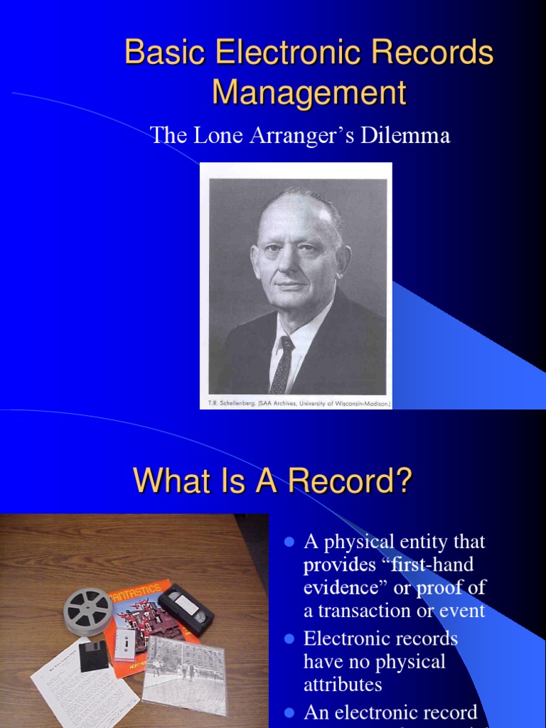 Basic Electronic Records Management PDF Records Management