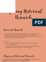 Defining Historical Research: A Study of Methodology and Techniques