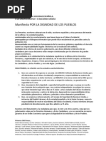Manifiesto Por La Dignidad de Los Pueblos