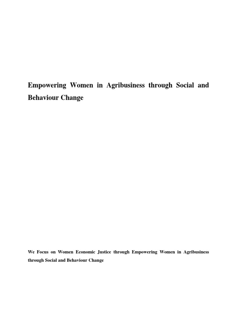 Women Empowerment in Agribusiness | PDF | Entrepreneurship | Social ...