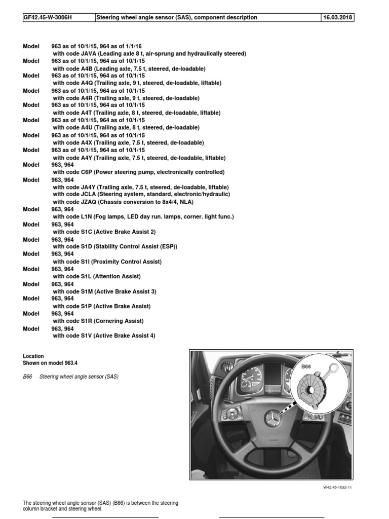 Steering Wheel Angle Sensor (SAS), Component Description PDF