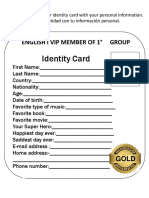 PERSONAL Profile Identity Card