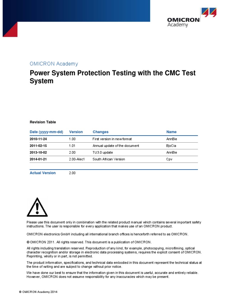Omicron Basic Protection Course Manual | PDF | Transformer | Electrical ...