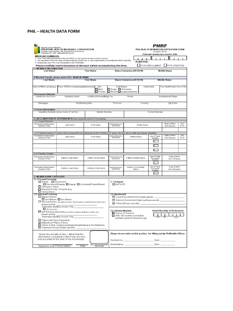Health and Data Forms Overview | PDF
