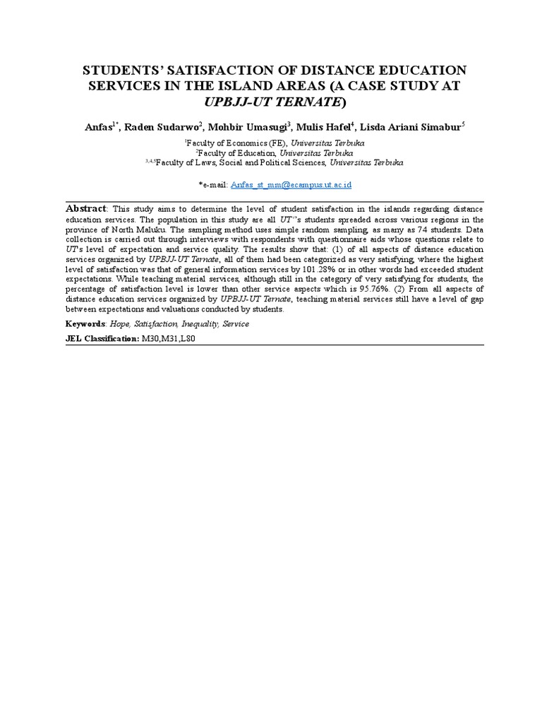 Student Satisfaction in Distance Education | PDF | Test (Assessment ...