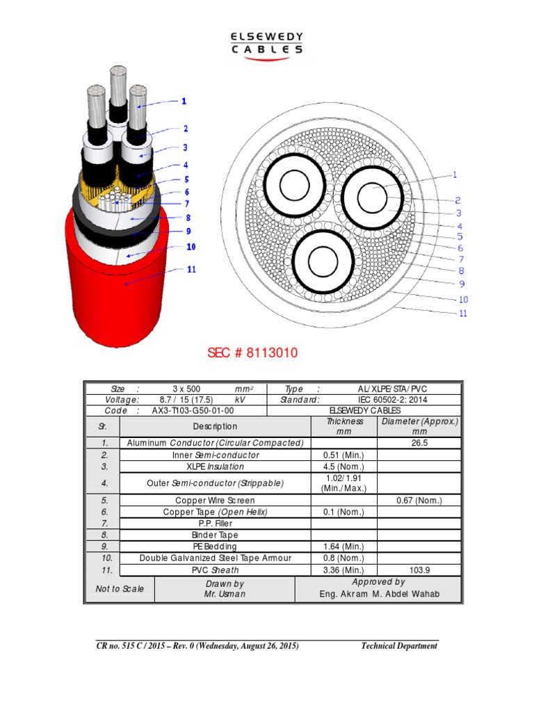 MV Cables Data Sheet Sample PDF Electrical Resistivity And