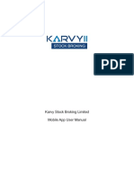 Karvy Stock Broking Limited Mobile App User Manual