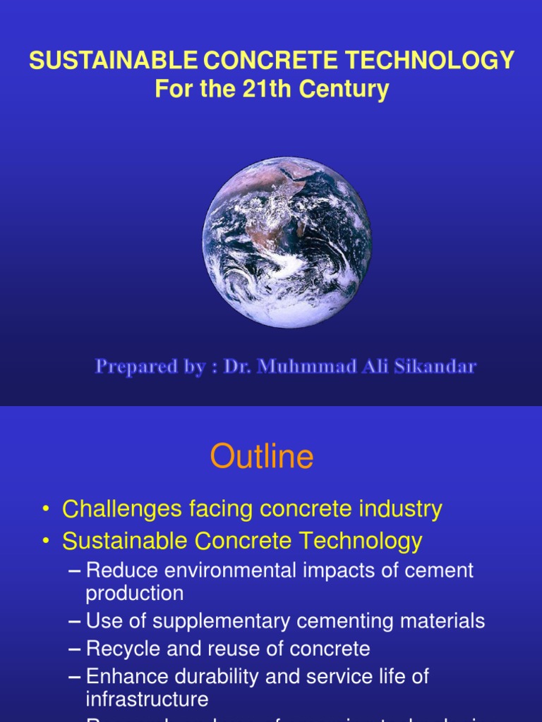 Sustainable Concrete Technology For The 21th Century | PDF ...